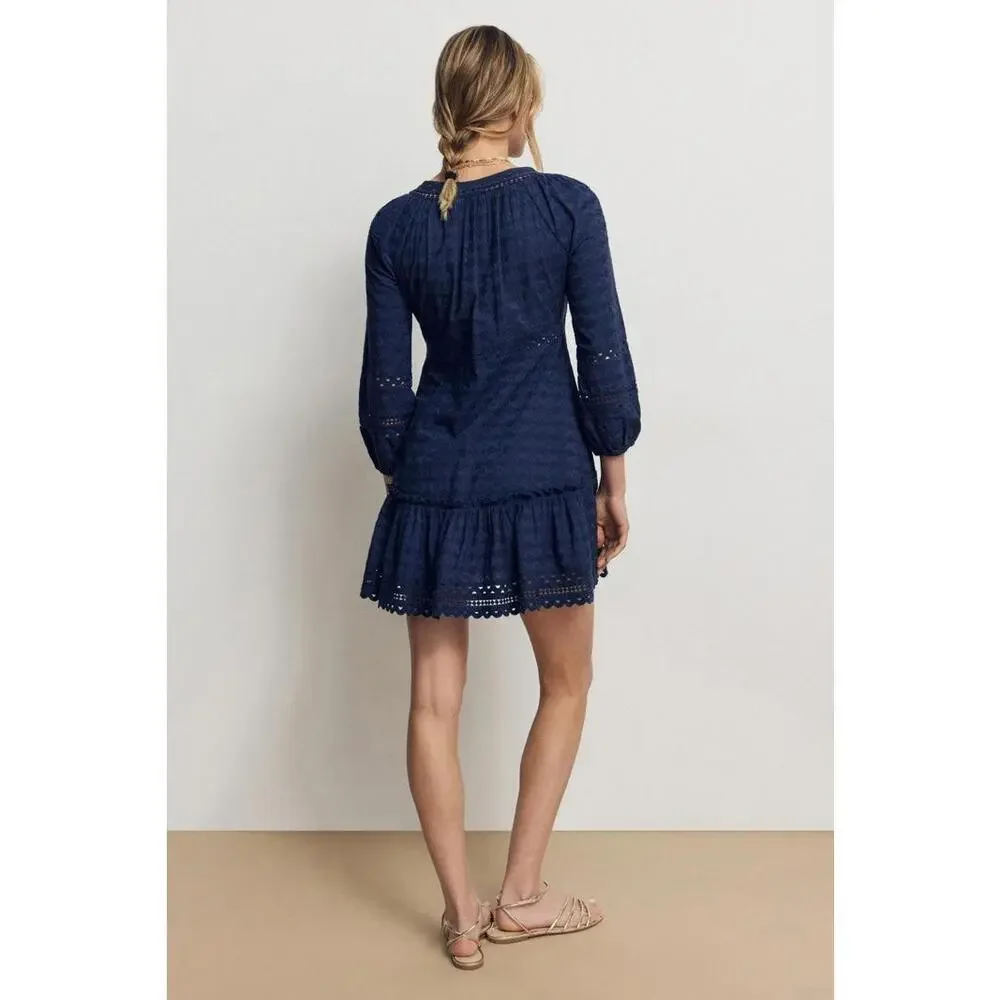 Area Stars Blue Mirabella Eyelet Dress Size M with Tear and Discoloration - Picture 2 of 6